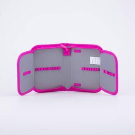 06805028-40 Пенал-книжка школьный Леопард КК для девочки черный + розовый фото №4