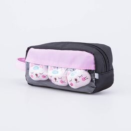 06805034-40 Пенал школьный Мягкий котик КК для девочки чер-роз фото №2