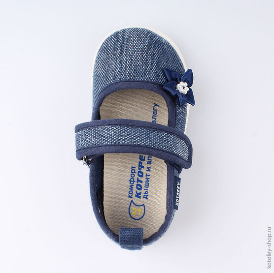 131126-13 Текстильная обувь для девочки светло-синий фото №4