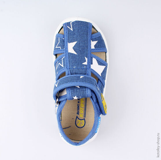 221019-12 Сандалии текстильные для мальчики светло-синий фото №4