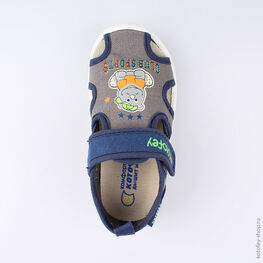 221055-12 Сандалии текстильные для мальчики син-сер фото №4