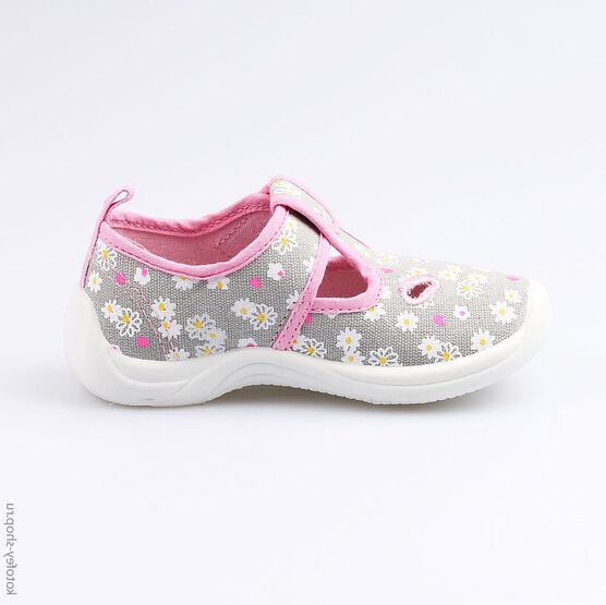 231116-12 Текстильная обувь для девочки сер-роз фото №2