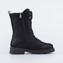 652195-42 Черные высокие ботинки для девочки для девочки черный фото №2