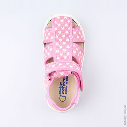 221044-11 Босоножки текстильные для девочки розовый фото №4