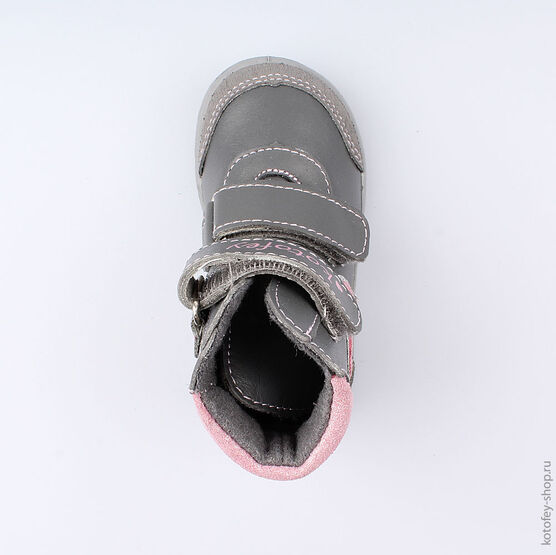 152201-32 Ботинки для девочки серый фото №4
