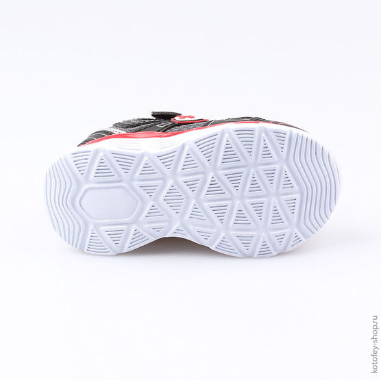 144084-72 Кроссовки с LED-подсветкой на подошве для мальчики черно-красный фото №3