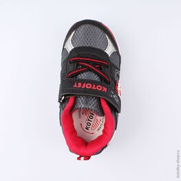 144084-72 Кроссовки с LED-подсветкой на подошве для мальчики черно-красный фото №4