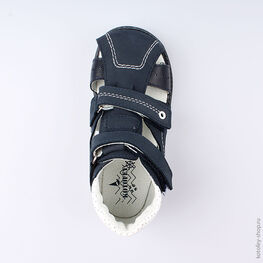 322065-21 Сандалии кожаные для мальчика для мальчики светло-синий фото №4