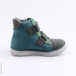 352144-32 Ботинки для мальчики сер-зел фото №2
