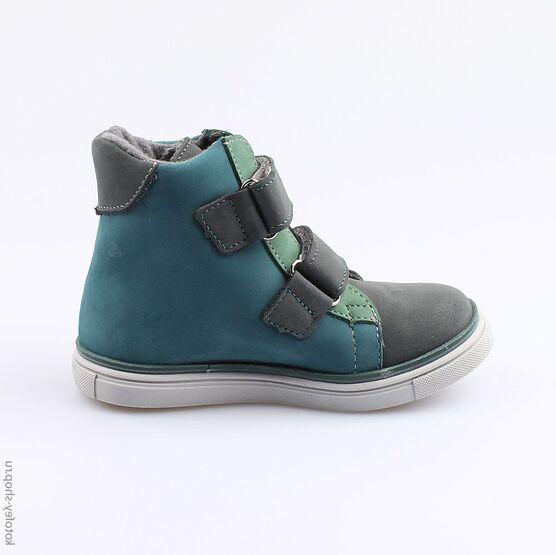 352144-32 Ботинки для мальчики сер-зел фото №2