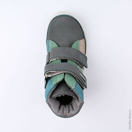 352144-32 Ботинки для мальчики сер-зел фото №4