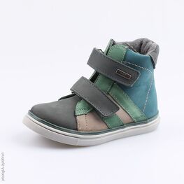 352144-32 Ботинки для мальчики сер-зел