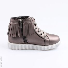 552105-32 Ботинки для девочки серый фото №2