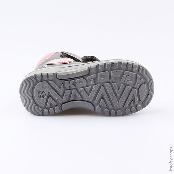 352176-32 Ботинки для девочки серый фото №3