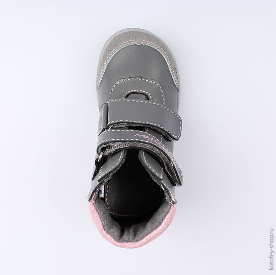 352176-32 Ботинки для девочки серый фото №4