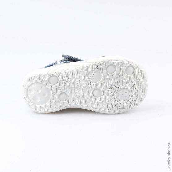 221045-11 Текстильные сандалии для девочки светло-синий фото №3