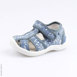 221045-11 Текстильные сандалии для девочки светло-синий