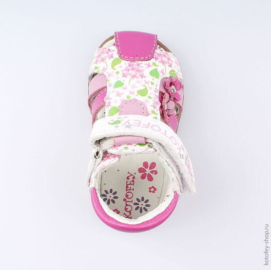 022091-22 Туфли летние для девочки фук-цве фото №4
