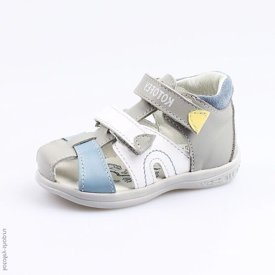 122110-21 Сандалии для мальчики сер-бел
