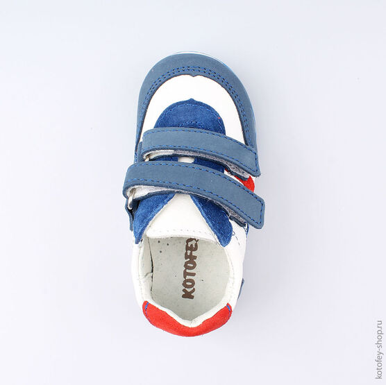 132121-21 Полуботинки для мальчики бел-син фото №4