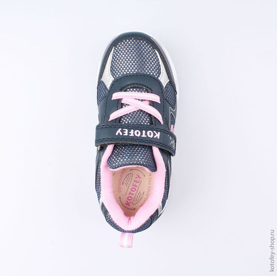 344170-73 Кроссовки с LED-подсветкой на подошве для девочки син-роз фото №4