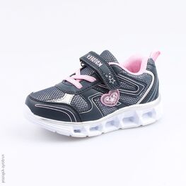 344170-73 Кроссовки с LED-подсветкой на подошве для девочки син-роз