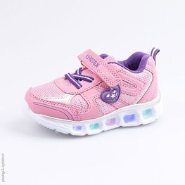 144078-72 Кроссовки с LED-подсветкой на подошве для девочки розовый