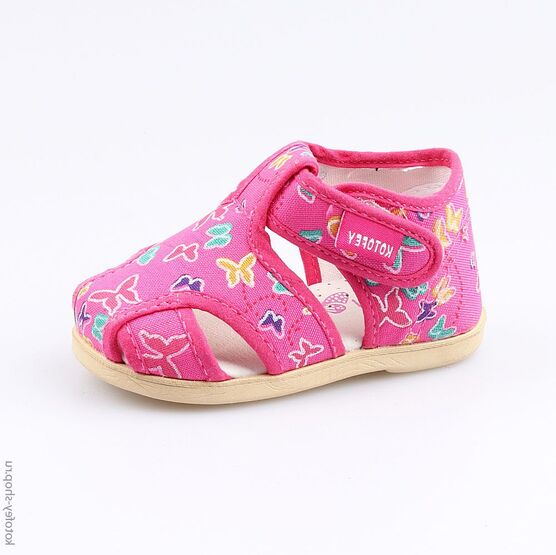 021004-71 Босоножки текстильные для девочки фуксия
