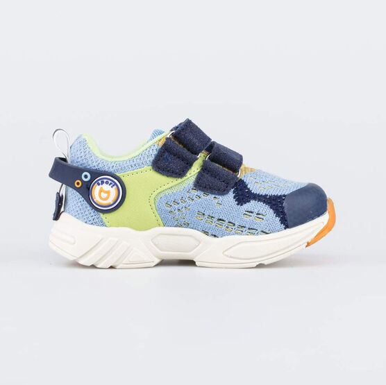 144215-11 Кроссовки из вязаного текстиля для мальчики син-гол фото №2