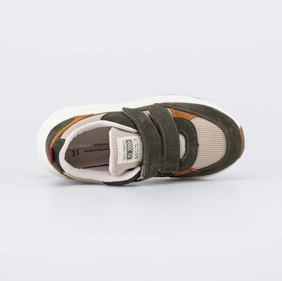 644535-12 Подростковые кроссовки для мальчика для мальчики оливковый,бежевый фото №4