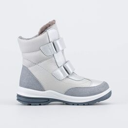 252121-56 Зимние ботинки на липучках для девочки серебрист. фото №2