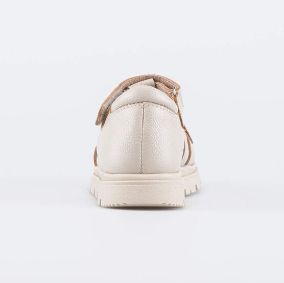 322188-23 Кожаные сандалии на липучках Бежевая карамель для девочки бежевый фото №5