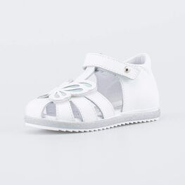 322194-22 Детские кожаные сандалии Бабочка для девочки белый