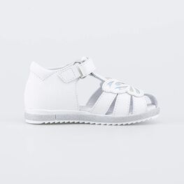 322194-22 Детские кожаные сандалии Бабочка для девочки белый фото №2