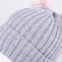 07804019-40 Зимний шерстяной комплект шапка с ушками + снуд для девочки сер-роз фото №4