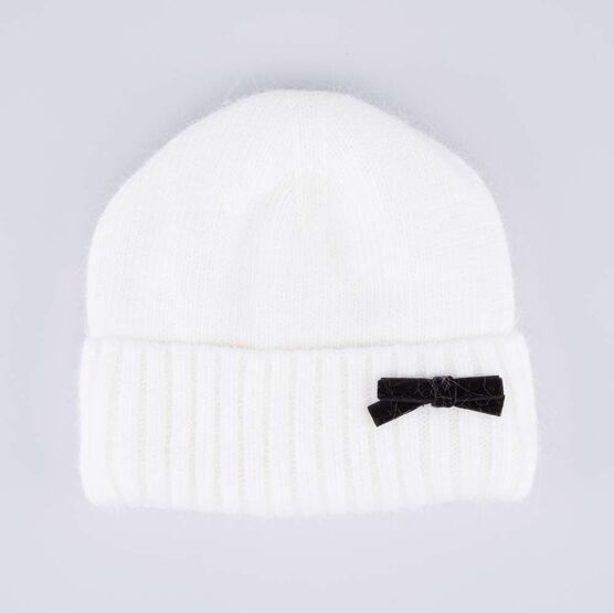 07811442-40 Зимняя шапка из ангоры с подкладкой из флиса для девочки светло-бежевый