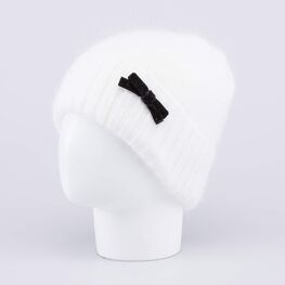 07811442-40 Зимняя шапка из ангоры с подкладкой из флиса для девочки светло-бежевый фото №2