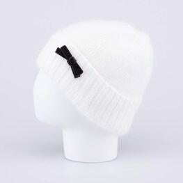 07811442-40 Зимняя шапка из ангоры с подкладкой из флиса для девочки светло-бежевый фото №3