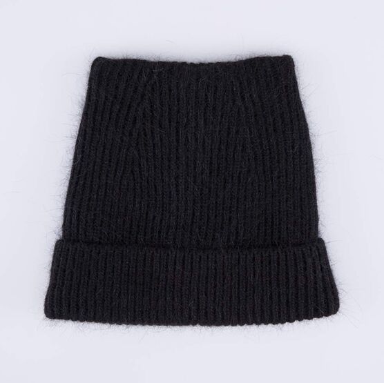 07811459-40 Зимняя шапка-кошка из ангоры с подкладкой Черный для девочки черный