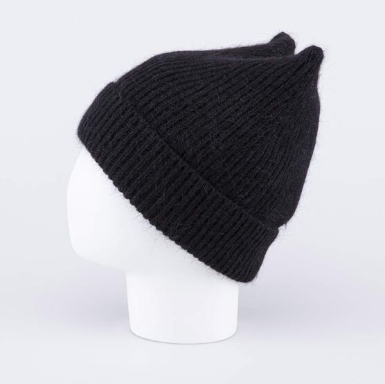 07811459-40 Зимняя шапка-кошка из ангоры с подкладкой Черный для девочки черный фото №3