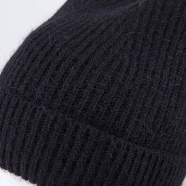 07811459-40 Зимняя шапка-кошка из ангоры с подкладкой Черный для девочки черный фото №4