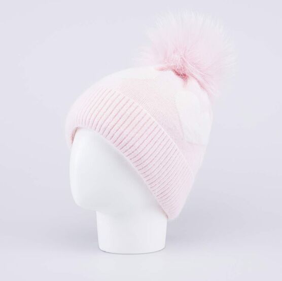 07811460-41 Шапка с утеплителем Thinsulate для девочки для девочки розовый + белый фото №2