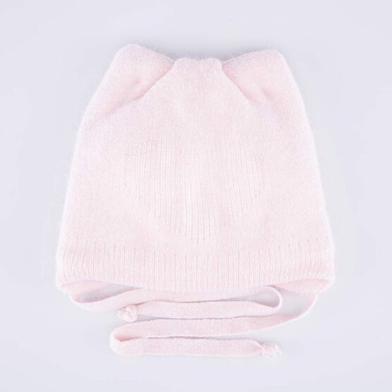 07811462-41 Шапка кошка на зиму для девочки для девочки розовый
