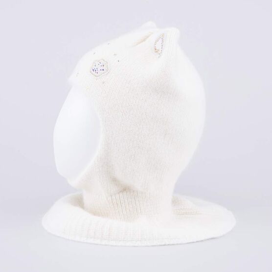 07811467-40 Зимняя шапка-шлем с ушками для девочки для девочки бежевый фото №3