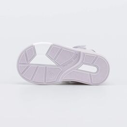 122245-21 Кожаные сандалии для девочки Бантик для девочки белый + сиреневый фото №3