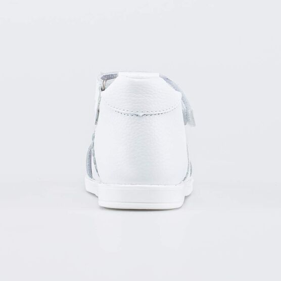 122245-22 Кожаные сандалии для девочки Бантик для девочки белый фото №5