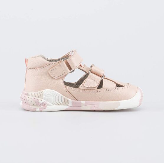 132179-22 Кожаные сандалии для девочки для девочки коралл фото №2