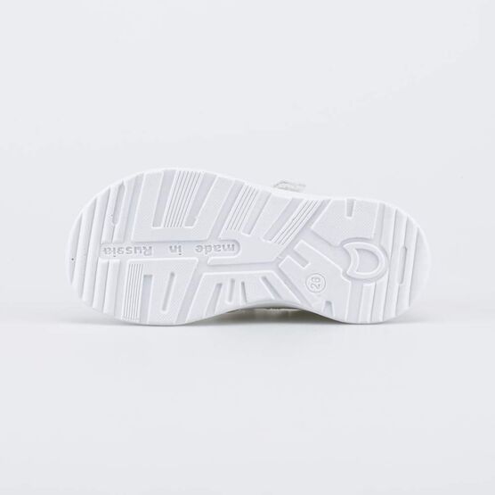 222092-28 Кожаные сандалии на липучках 1936 для девочки белый + розовый фото №3