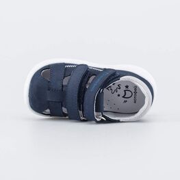 322195-22 Кожаные сандалии на липучках для мальчики синий фото №4