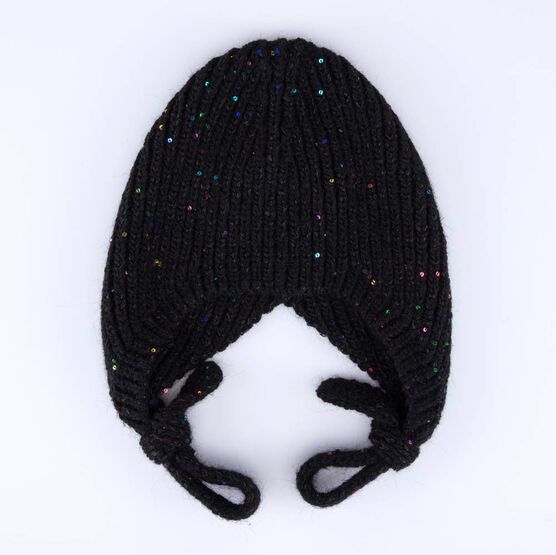 07811478-40 Шерстяная демисезонная шапка для девочки для девочки черный